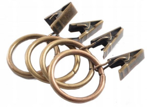 Żabki Do Karnisza Metal Kółko 4x26mm Mosiądz 10szt