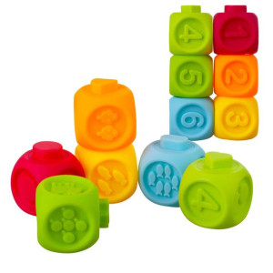 Bocioland KOSTKI SENSORYCZNE Klocki sensory 6szt