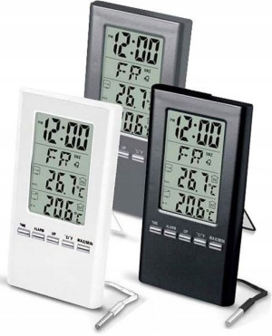 Termometr Elektroniczny 6-funkcyjny Z Zegarem