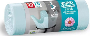 Worki Na Śmieci 35L/20Sztuk Błękitne - Zapach Kwiatowy