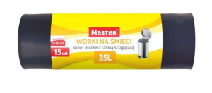 Mr Worki Na Odpady Master 35L 15Szt Z Taśmą Czarne