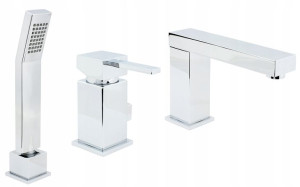Bateria Wannowa Stojąca 3-otworowa Chrom