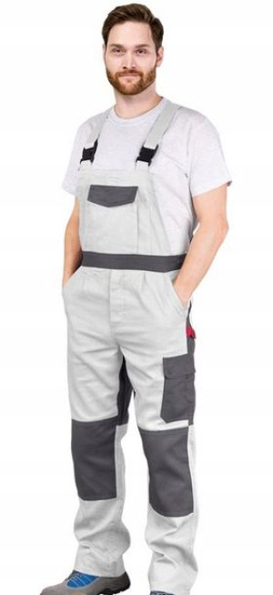 Spodnie Ochronne Robocze Ogrodniczki Białe R. 54