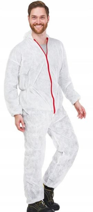 Kombinezon Ochronny Malarski Zapinany Biały 2xl