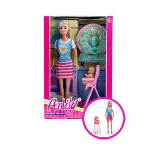Lalka Anlily 30 Cm Z Krzesełkiem Do Karmienia