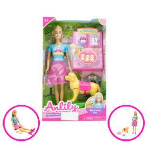 Anlily Mój Ukochany Pies - Lalka 30cm - Zestaw Z Psem