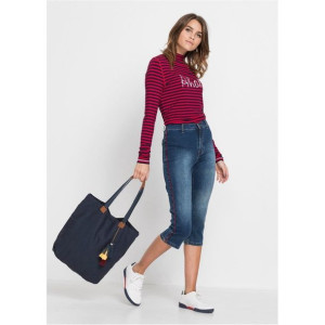 Bonprix Jeansy Capri Z Kontrastowymi Lampasami 42-44 914073