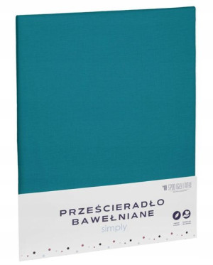 Bawełniane Prześcieradło 160x200 Turkus
