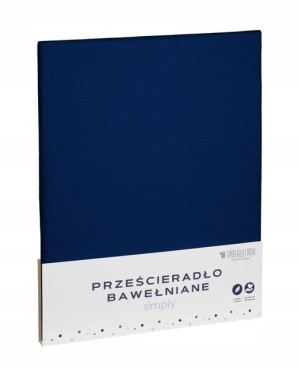 Bawełniane Prześcieradło 220x200 Granat