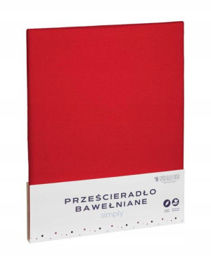 Bawełniane Prześcieradło 220x240 Czerwone