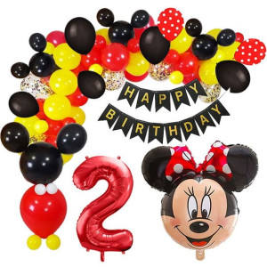 Balony Zestaw Na 2 Urodziny Myszka Minnie 85szt