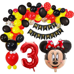 Balony Zestaw Na 3 Urodziny Myszka Minnie 85szt