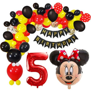 Balony Zestaw Na 5 Urodziny Myszka Minnie 85szt