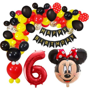 Balony Zestaw Na 6 Urodziny Myszka Minnie 85szt