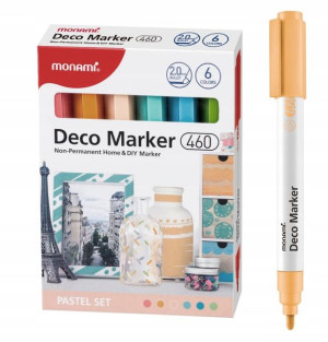 Markery Deco 460 6 kolorów Pastel Monami