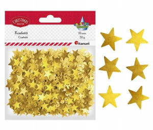 Konfetti złote gwiazdki 30g 10mm Titanum 440754