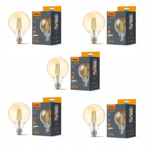 5 x Żarówka LED Filament E27 7W G95 - Ciepły Biały