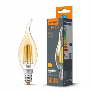Żarówka LED Filament E14 C35 6W FLAME AMBER - Ciep