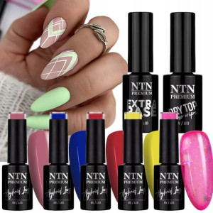 5+2 gratis NTN lakier hybrydowy paznokcie BAZA TOP