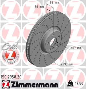 ZIMMERMANN 150.2958.20 Tarcza hamulcowa