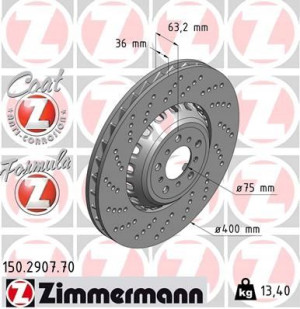 ZIMMERMANN 150.2907.70 Tarcza hamulcowa