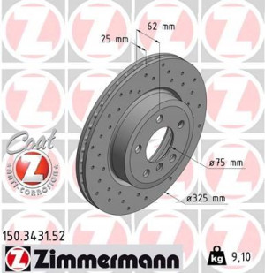 ZIMMERMANN 150.3431.52 Tarcza hamulcowa