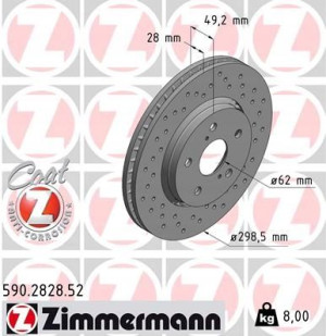 ZIMMERMANN 590.2828.52 Tarcza hamulcowa