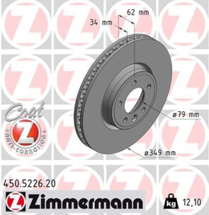 ZIMMERMANN 450.5226.20 Tarcza hamulcowa