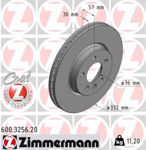 ZIMMERMANN 600.3256.20 Tarcza hamulcowa