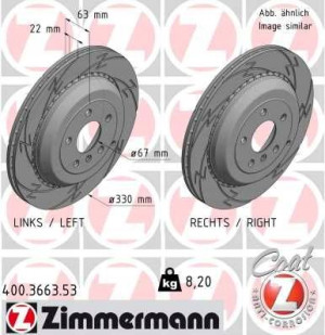 ZIMMERMANN 400.3663.53 Tarcza hamulcowa
