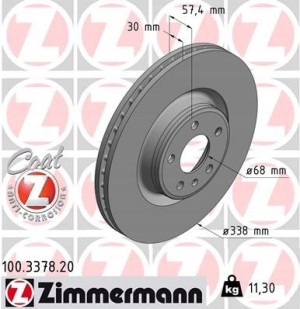 ZIMMERMANN 100.3378.20 Tarcza hamulcowa