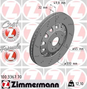 ZIMMERMANN 100.3367.70 Tarcza hamulcowa