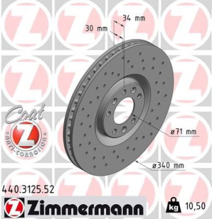 ZIMMERMANN 440.3125.52 Tarcza hamulcowa