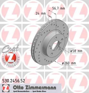 ZIMMERMANN 530.2456.52 Tarcza hamulcowa