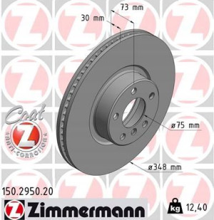 ZIMMERMANN 150.2950.20 Tarcza hamulcowa