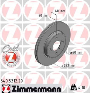 ZIMMERMANN 540.5312.20 Tarcza hamulcowa