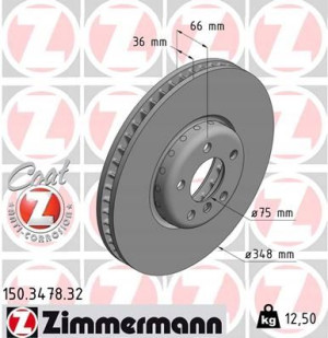 ZIMMERMANN 150.3478.32 Tarcza hamulcowa