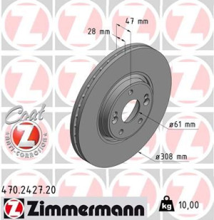ZIMMERMANN 470.2427.20 Tarcza hamulcowa
