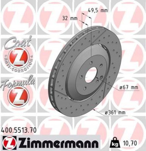 ZIMMERMANN 400.5513.70 Tarcza hamulcowa
