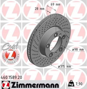 ZIMMERMANN 460.1589.20 Tarcza hamulcowa