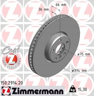 ZIMMERMANN 150.2914.20 Tarcza hamulcowa