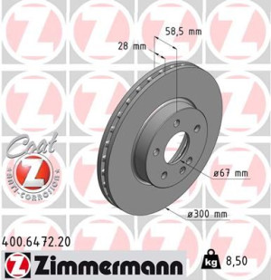 ZIMMERMANN 400.6472.20 Tarcza hamulcowa