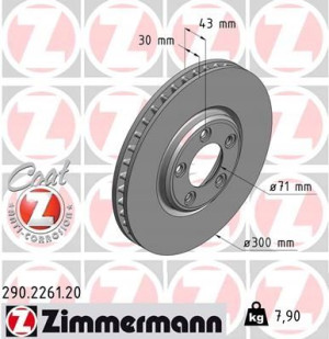 ZIMMERMANN 290.2261.20 Tarcza hamulcowa