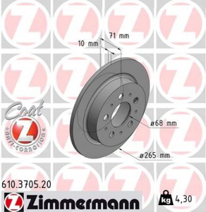 ZIMMERMANN 610.3705.20 Tarcza hamulcowa