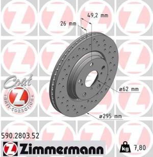 ZIMMERMANN 590.2803.52 Tarcza hamulcowa