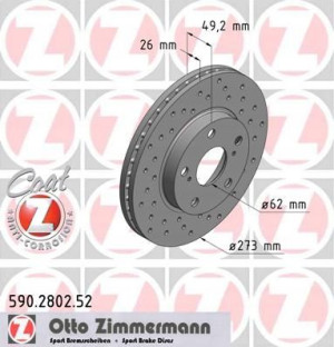 ZIMMERMANN 590.2802.52 Tarcza hamulcowa