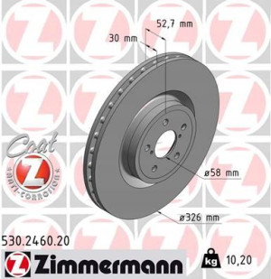 ZIMMERMANN 530.2460.20 Tarcza hamulcowa