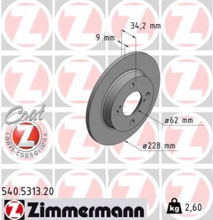 ZIMMERMANN 540.5313.20 Tarcza hamulcowa