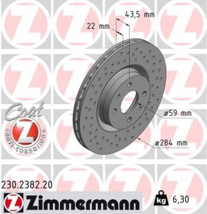 ZIMMERMANN 230.2382.20 Tarcza hamulcowa