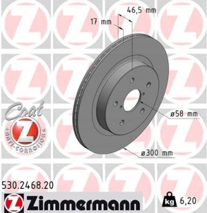 ZIMMERMANN 530.2468.20 Tarcza hamulcowa